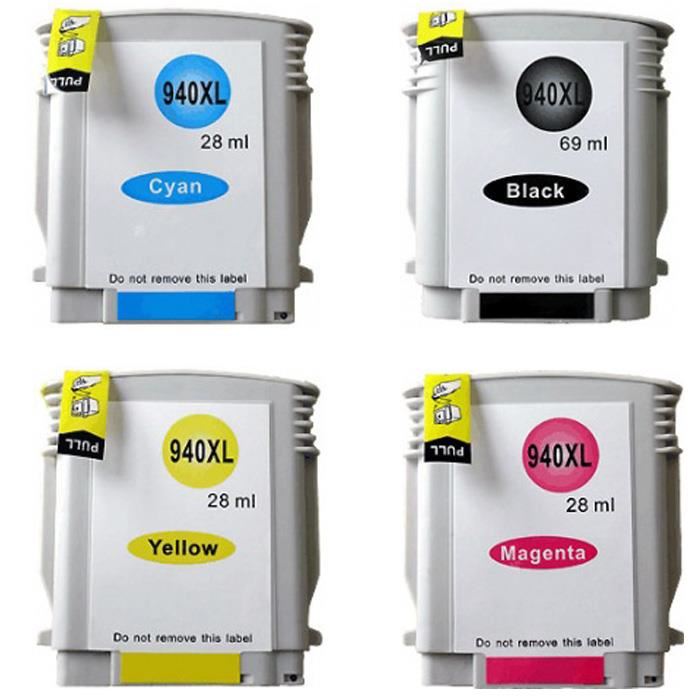 4 Cartouche d'encre Compatible HP 940XL XXL (CMYK)