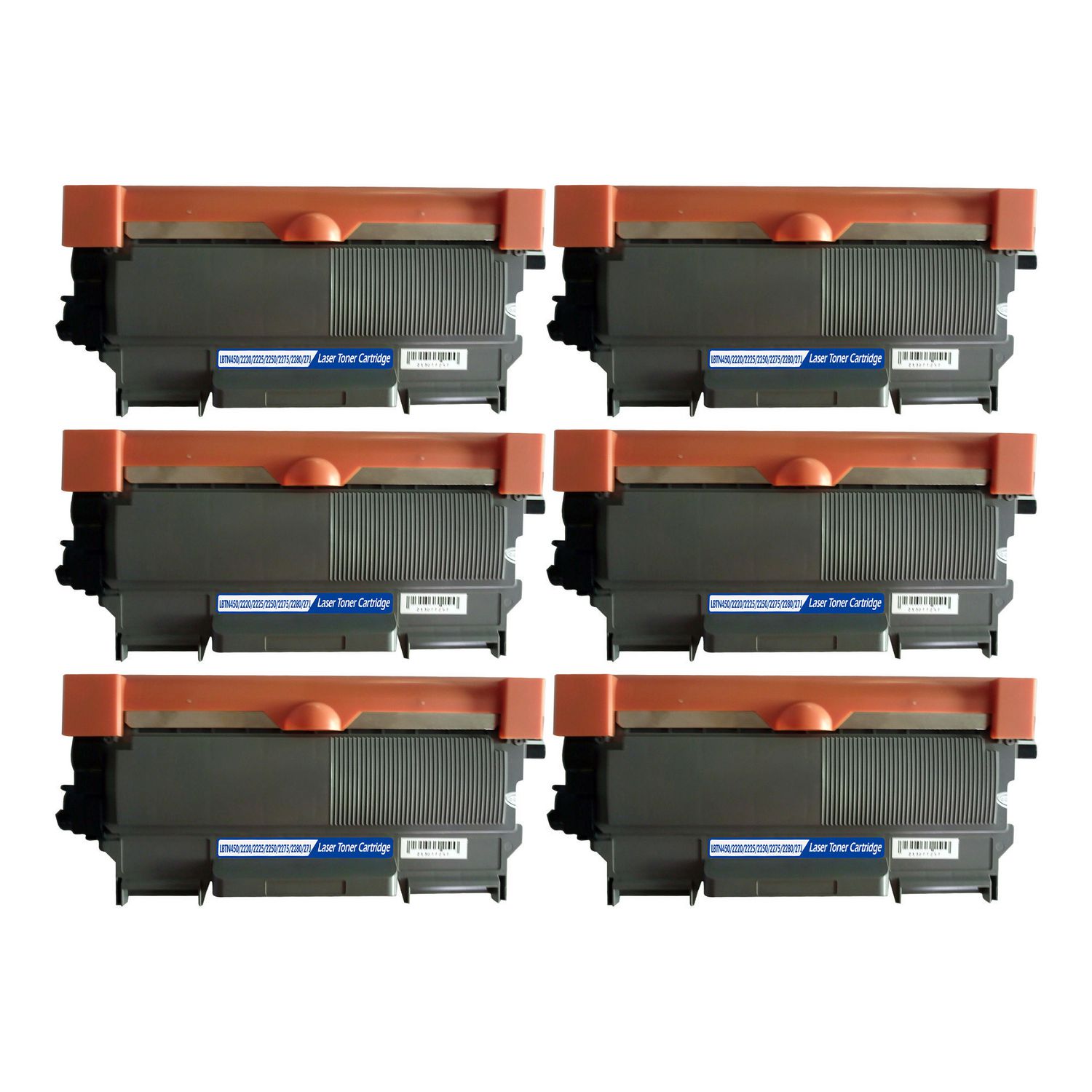 6 Cartouches Laser Compatible Brother TN-450 (TN450) Noir
