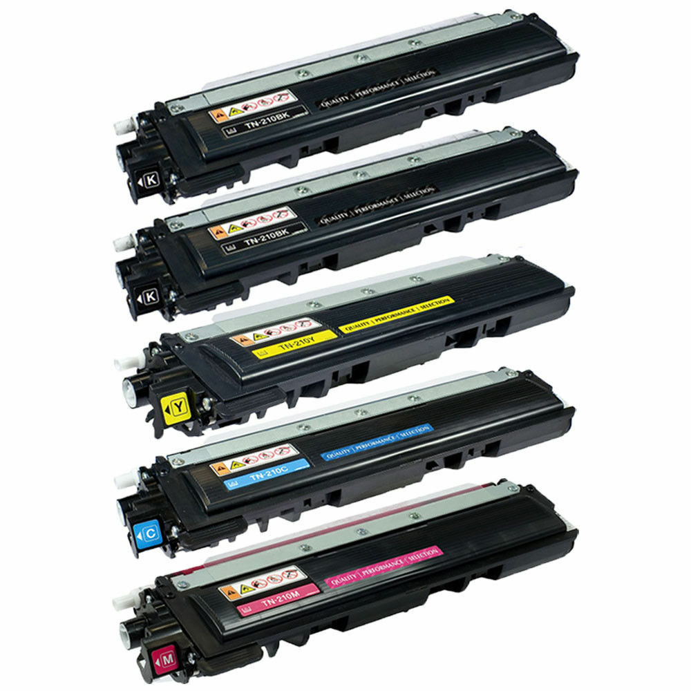 5 Toner Cartridge Compatible Brother TN-210BK TN-210C TN-210M TN-210Y (TN210BK TN210C TN210M TN210Y) CMYK