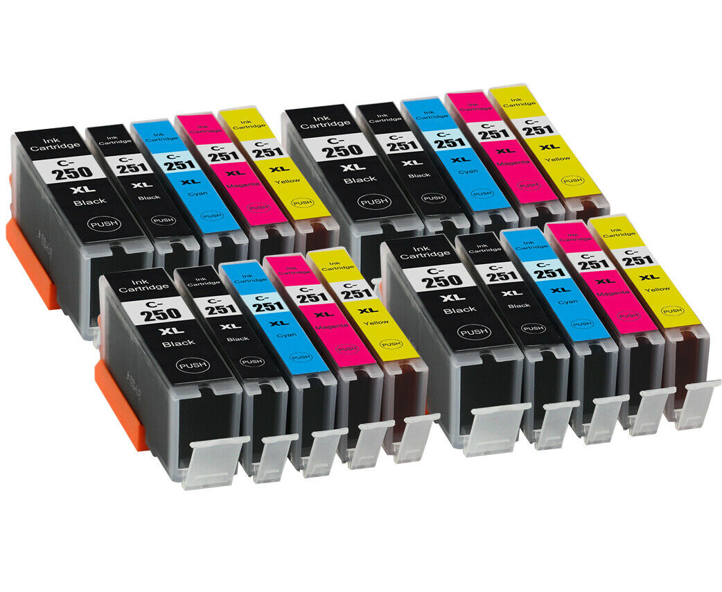 20 Cartouche d'encre Compatible Canon PGI-250XL - CLI-251XL Haut Rendement