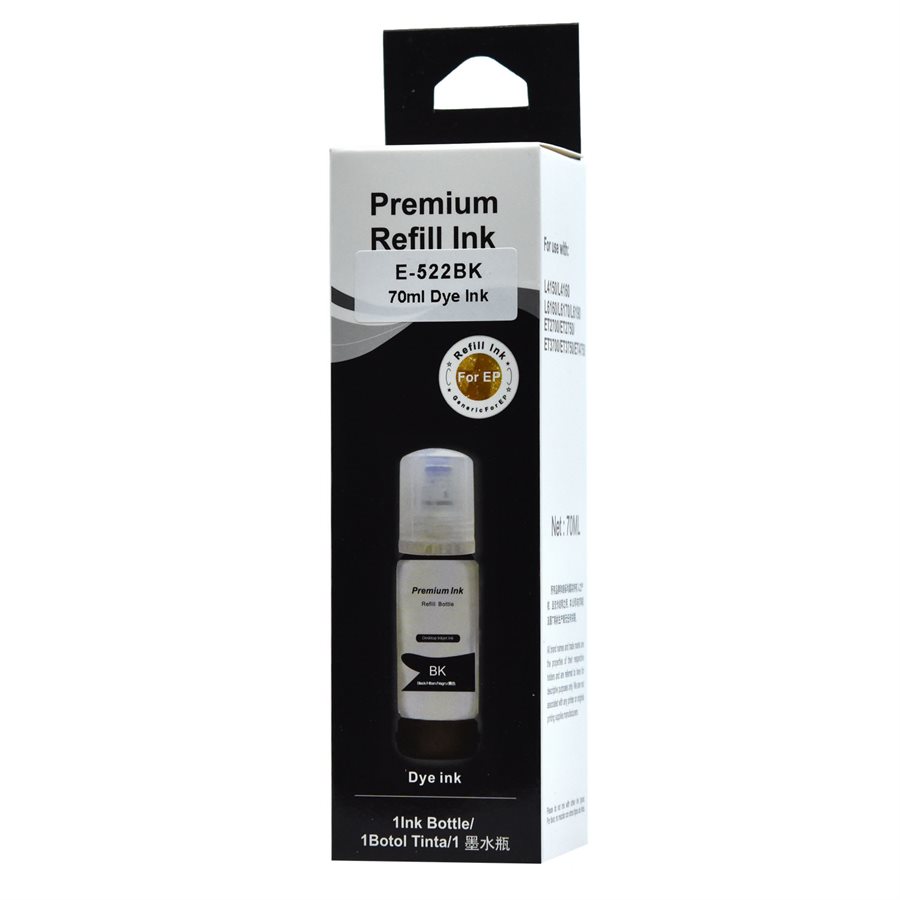 Bouteille d'encre Compatible Epson T522 (T522120) Noir