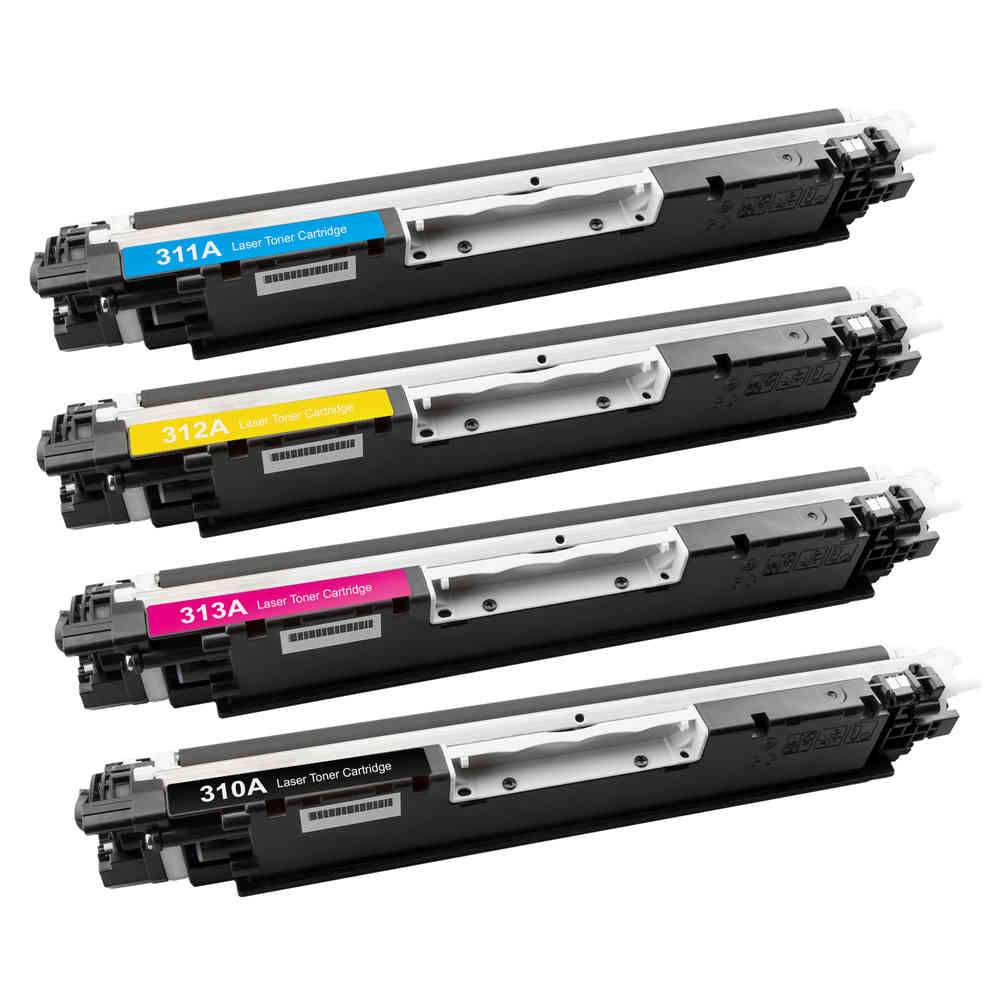 4 Cartouches Laser Compatible HP 126A CE310A CE311A  CE312A CE313A (CMYK) 