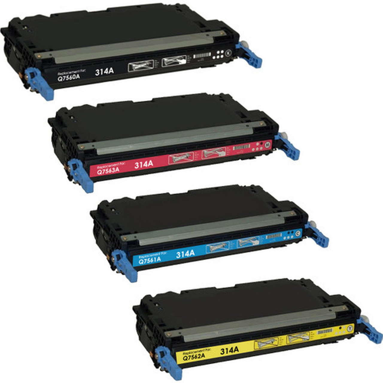 4 Cartouche Laser Compatible HP 314A (Q7560A Q7561A Q7562A Q7563A) CMYK