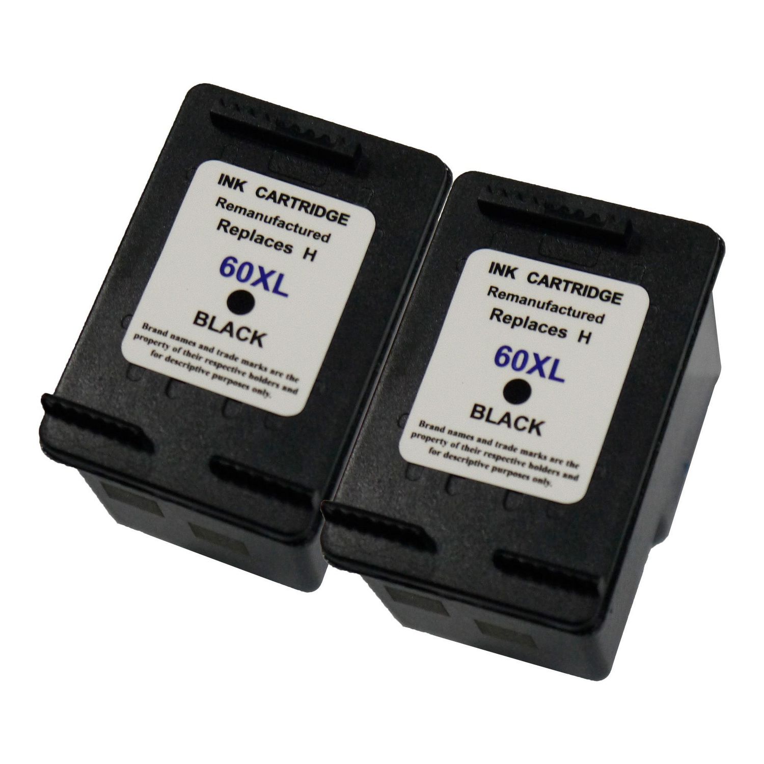 2 Cartouche d'encre Compatible HP 60XL XXL (CC641WN) Noir