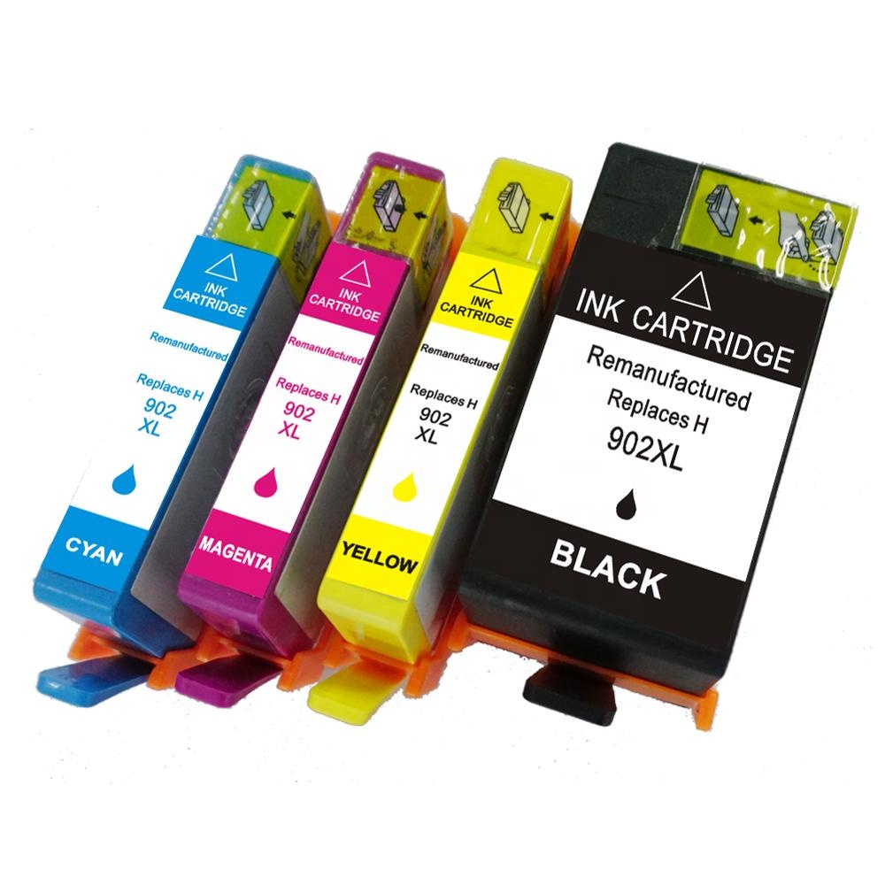 4 Cartouche d'encre Compatible HP 902XL (T6M14AN T6M02AN T6M10AN T6M06AN) CMYK