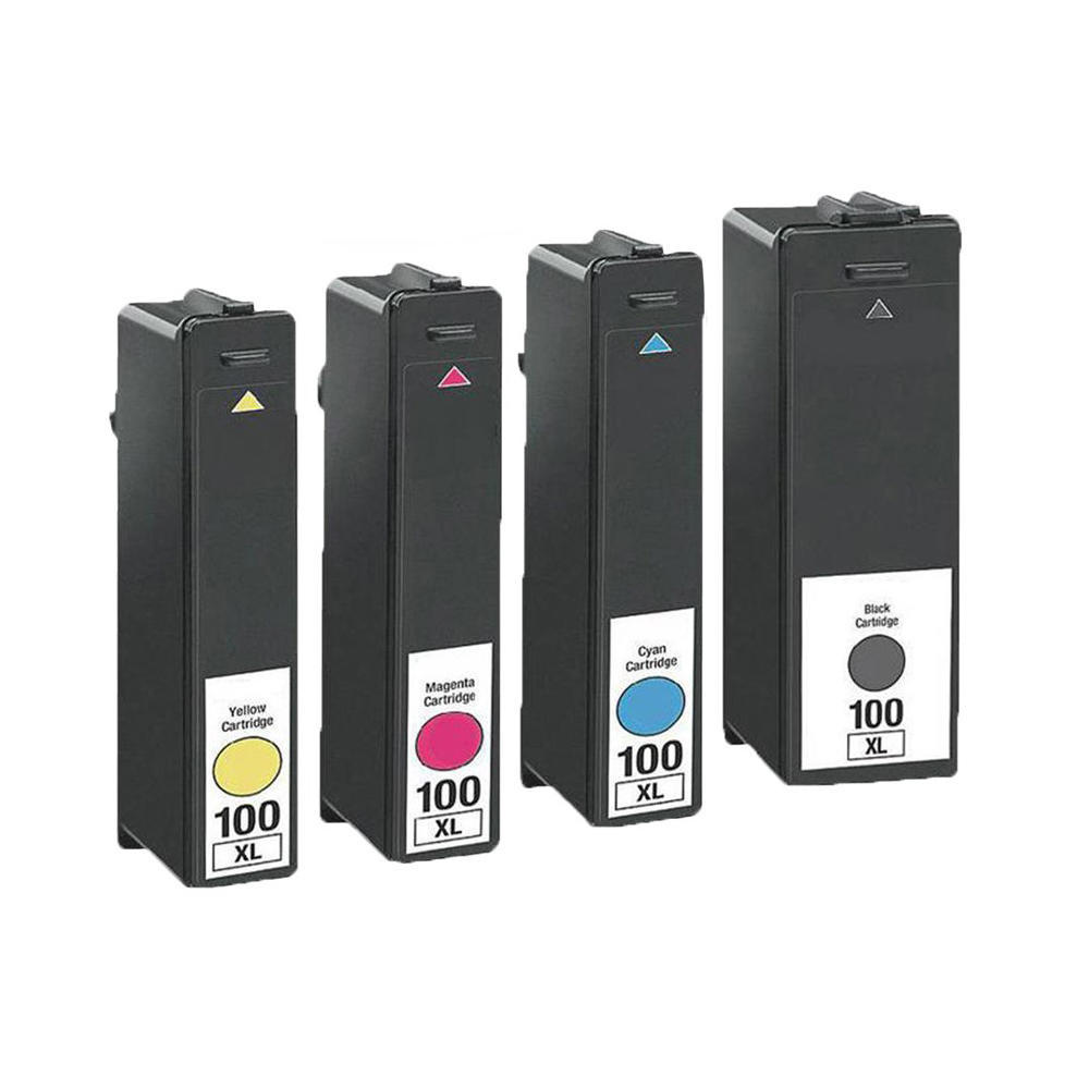 4 Cartouche d'encre Compatible Lexmark 100XL (CMYK)