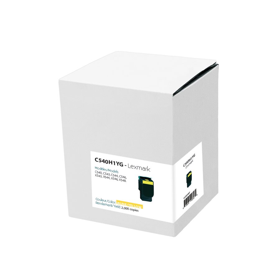 Cartouche Laser Compatible Lexmark C540H2YG (C540) Jaune
