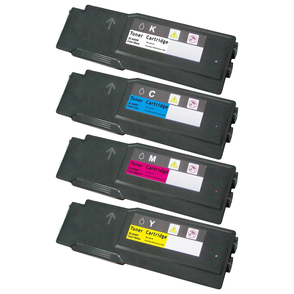 4 Cartouche Laser Compatible Xerox 6600 6605 (CMYK)