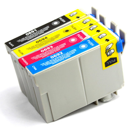 4 Cartouche d'encre Compatible Epson 69 T069 XL (CMYK)